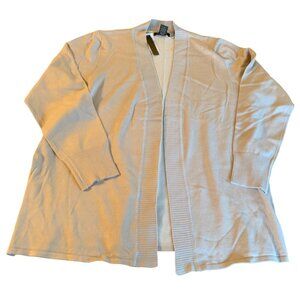 Grace Beige Open Front Cardigan Sweater Size Large Rayon Nylon Womens